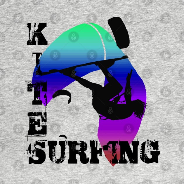 Kite Surfing WIth Freestyle Kitesurfer And Kite by taiche